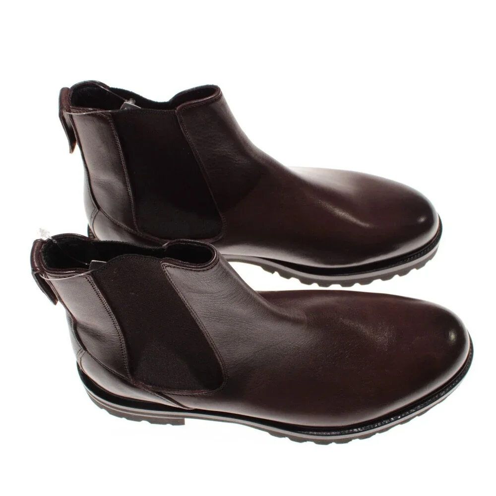 Di Bianco NWD Pull On Chelsea Boots Size 9 US in Brown Leather Made in Italy